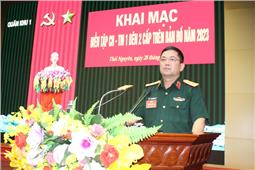 Quân khu tổ chức diễn tập chỉ huy - tham mưu 1 bên 2 cấp trên bản đồ
